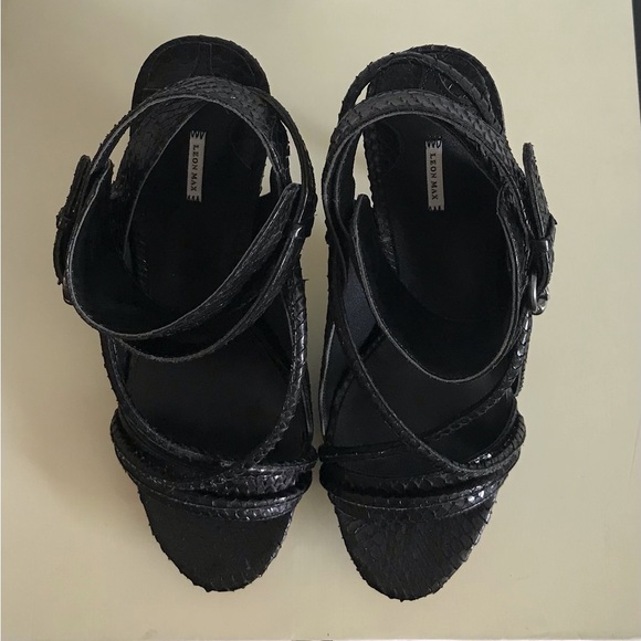NWOB (Other) Leon Max 100% Genuine Leather & Snakeskin Heels, 9.5. - Picture 4 of 5